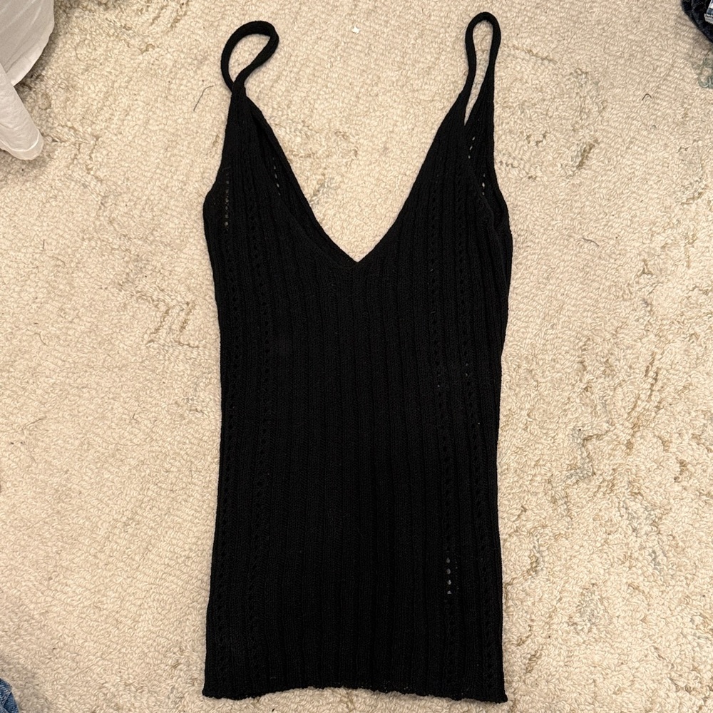 Line & Dot Black Knit Camisole Top